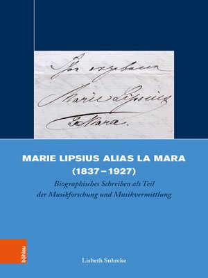 cover image of Marie Lipsius alias La Mara (1837-1927)